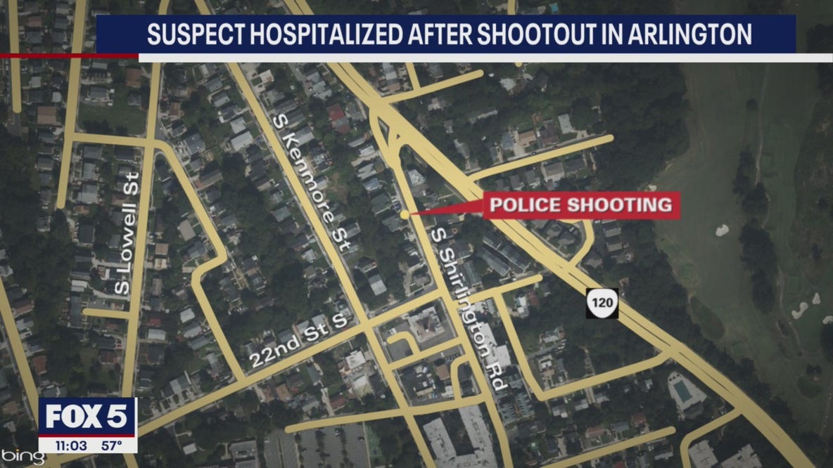 Suspect hospitalized after shootout with police in Arlington